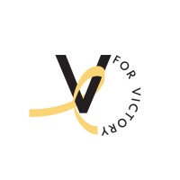 V FOR VICTORY OVER CANCER logo